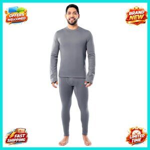 Men's Heavyweight Fleece Thermal Base Layer Set, Moisture-Wicking, Tag-Free